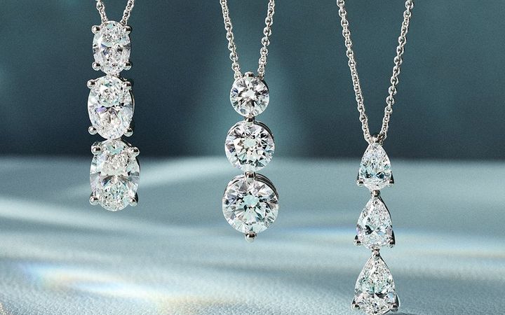 Lab grown diamond pendants